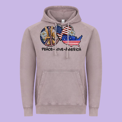 Peace Love America Vintage Hoodie Designed By Sublimationcraftshop
