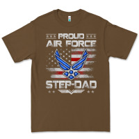 Cacao proud air force step dad veteran vintage flag veterans day t shirt Premium Tee - FloraArt