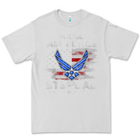 Dove Grey proud air force step dad veteran vintage flag veterans day t shirt Premium Tee - FloraArt