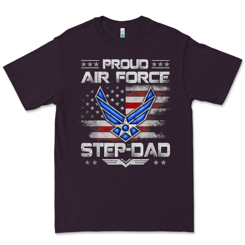 Proud Air Force Step Dad Veteran Vintage Flag Veterans Day T Shirt Premium Tee by FloraArt | Teevron