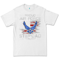 White proud air force step dad veteran vintage flag veterans day t shirt Premium Tee - FloraArt