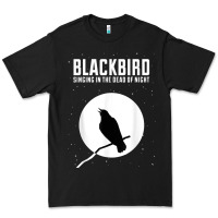 Black blackbird singing in the dead of night t shirt Premium Tee - FloraArt
