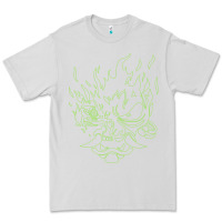 Dove Grey Cyberpunk samurai Neon Green Premium Tee - FloraArt