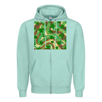 Seafoam St. Patrick's Day Shamrock Leopard Zipper Hoodie - RanaPortraitStore