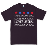 Plum she's a good girl, she's loves her mama, loves jesus t shirt Premium Tee - FloraArt