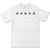 White she's a good girl, she's loves her mama, loves jesus t shirt Premium Tee - FloraArt