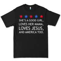 Black she's a good girl, she's loves her mama, loves jesus t shirt Premium Tee - FloraArt