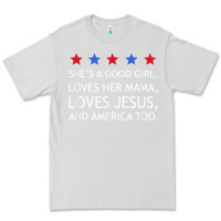 Dove Grey she's a good girl, she's loves her mama, loves jesus t shirt Premium Tee - FloraArt
