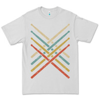 Dove Grey retro vintage drummer tshirt 70s 80s distressed drum sticks long sleev Premium Tee - FloraArt