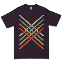 Plum retro vintage drummer tshirt 70s 80s distressed drum sticks long sleev Premium Tee - FloraArt