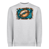Heather Grey Football Lips Heavyweight Sweatshirt - Jasminsmagicworld
