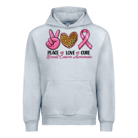 Heather Grey peace love cure Urban Hoodie - RanaPortraitStore