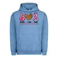 Pigment Pebble Blue peace love cure Urban Hoodie - RanaPortraitStore