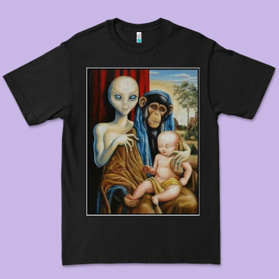 Alien Chimp Baby Religion Conspiracy Poster Premium Tee Designed By Floraart