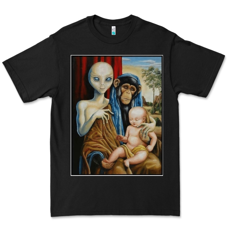 Alien Chimp Baby Religion Conspiracy Poster Premium Tee by FloraArt | Teevron