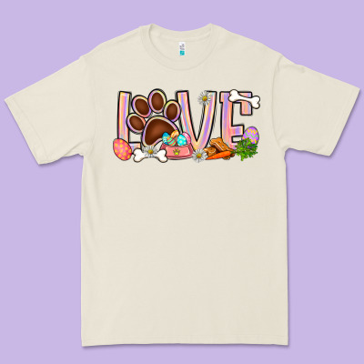 Easter Love Dog Paw Premium Tee Designed By Bundleandbundleshop