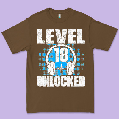 Level 18 Unlocked Birthday 18 Years Gamer Premium T Shirt Premium Tee Designed By Floraart