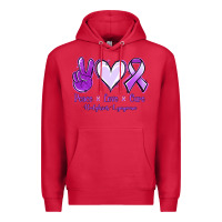 Cardinal Peace Love Cure Odgkins Lympoma Premium Hoodie - Jasminsmagicworld