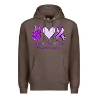 Coffee Peace Love Cure Odgkins Lympoma Premium Hoodie - Jasminsmagicworld