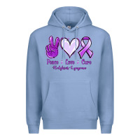 Colony Blue Peace Love Cure Odgkins Lympoma Premium Hoodie - Jasminsmagicworld
