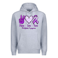 Heather Grey Peace Love Cure Odgkins Lympoma Premium Hoodie - Jasminsmagicworld
