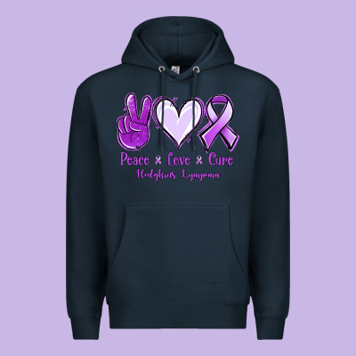 Peace Love Cure Odgkins Lympoma Premium Hoodie Designed By Jasminsmagicworld