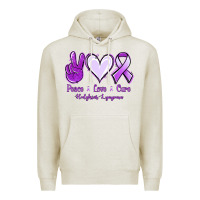 Oatmeal Heather Peace Love Cure Odgkins Lympoma Premium Hoodie - Jasminsmagicworld