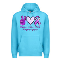 Ocean Blue Peace Love Cure Odgkins Lympoma Premium Hoodie - Jasminsmagicworld