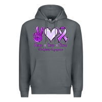 Rock Peace Love Cure Odgkins Lympoma Premium Hoodie - Jasminsmagicworld