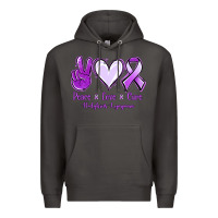 Smoke Peace Love Cure Odgkins Lympoma Premium Hoodie - Jasminsmagicworld