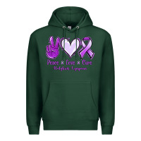 Sports Green Peace Love Cure Odgkins Lympoma Premium Hoodie - Jasminsmagicworld