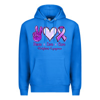 True Royal Peace Love Cure Odgkins Lympoma Premium Hoodie - Jasminsmagicworld