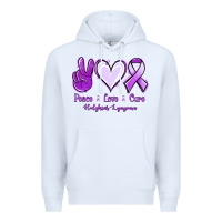 White Peace Love Cure Odgkins Lympoma Premium Hoodie - Jasminsmagicworld