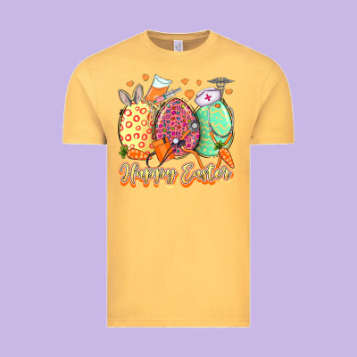 Happy Easter Eggs Nurse Vintage Tee Designed By Lillyallendesigns