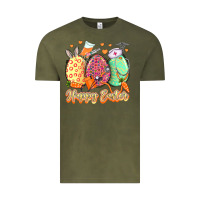 Vintage Olive Happy Easter Eggs Nurse Vintage Tee - LillyAllenDesigns