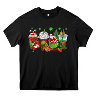 Black christmas santa claus coffee cups Heavy Core Tee - OliviaCreatesArt