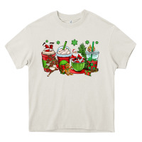 Cream christmas santa claus coffee cups Heavy Core Tee - OliviaCreatesArt