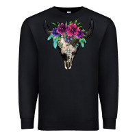 Black cowhide bull skull Premium Sweatshirt - Jasminsmagicworld