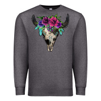 Charcoal Heather cowhide bull skull Premium Sweatshirt - Jasminsmagicworld