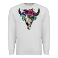 Dove Grey cowhide bull skull Premium Sweatshirt - Jasminsmagicworld