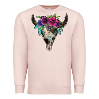 Pale Pink cowhide bull skull Premium Sweatshirt - Jasminsmagicworld