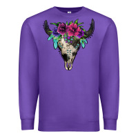 Purple cowhide bull skull Premium Sweatshirt - Jasminsmagicworld