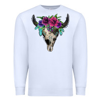 Cowhide Bull Skull Premium Sweatshirt | Teevron