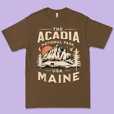 Acadia National Park Maine Nature Hike Outdoors Vintage T Shirt Premium Tee Designed By Artmosaic