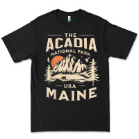 Black acadia national park maine nature hike outdoors vintage t shirt Premium Tee - ArtMosaic