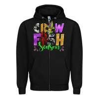 Black crawfish season mardi gras carnival fleur de lis Zipper Hoodie - Jasminsmagicworld