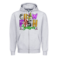 Heather Grey crawfish season mardi gras carnival fleur de lis Zipper Hoodie - Jasminsmagicworld