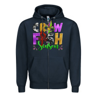 Navy crawfish season mardi gras carnival fleur de lis Zipper Hoodie - Jasminsmagicworld