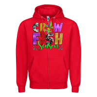 Red crawfish season mardi gras carnival fleur de lis Zipper Hoodie - Jasminsmagicworld