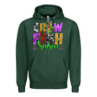 Sports Green crawfish season mardi gras carnival fleur de lis Zipper Hoodie - Jasminsmagicworld